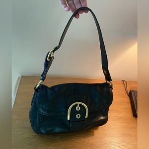 Black leather coach bag